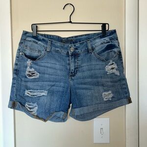 Vanity Light Blue Ripped Jean Shorts